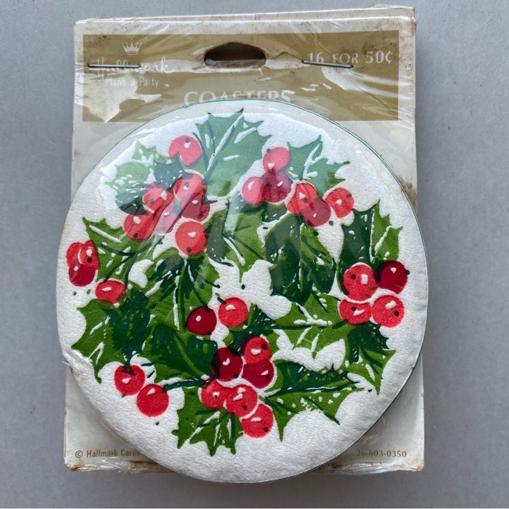 NOS Vintage Hallmark Holiday Christmas Paper Coasters NEW 2 Package Bundle - Picture 2 of 4
